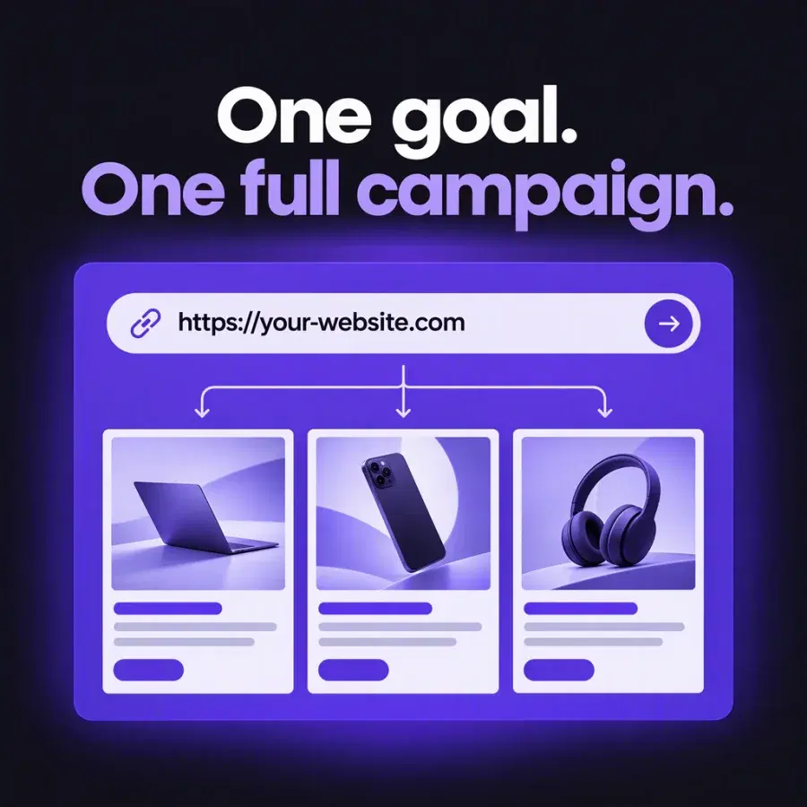 Infinall image ad sample: headline, product visual, and call to action on a branded square creative